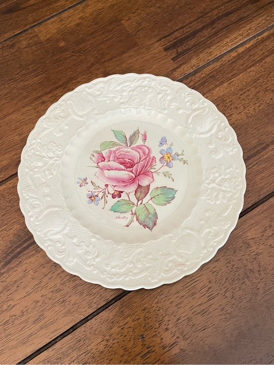 William Adams & Sons (England) Other - Vintage Adams China England Swansea Rose Plate - Signed J. Hackley